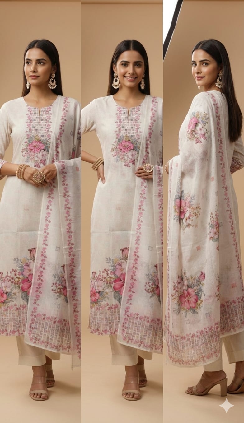 Cream Floral Print