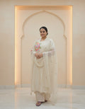 Ivory Pure Organza With Hand Work