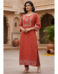 Rust Bandhani Print