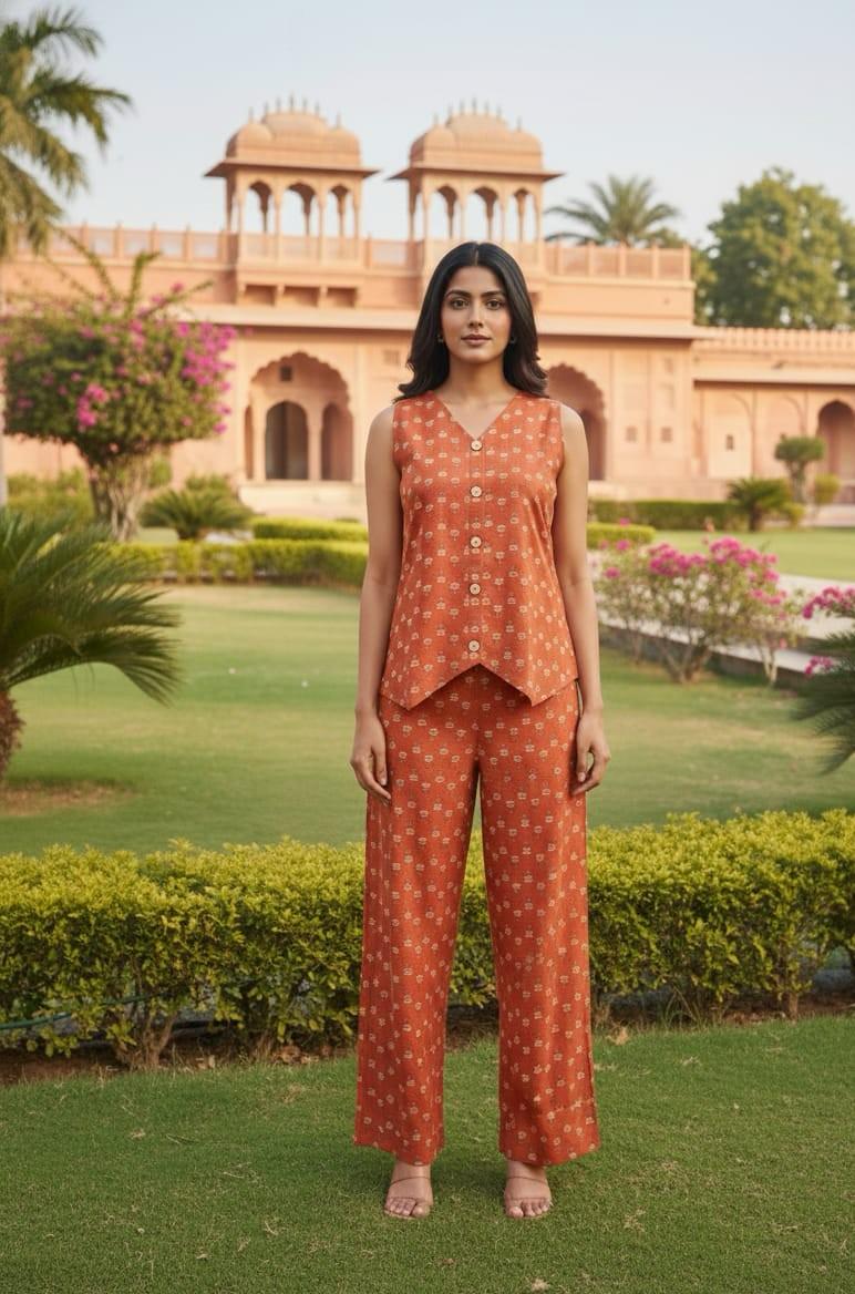 Rust Brown Pure Cotton